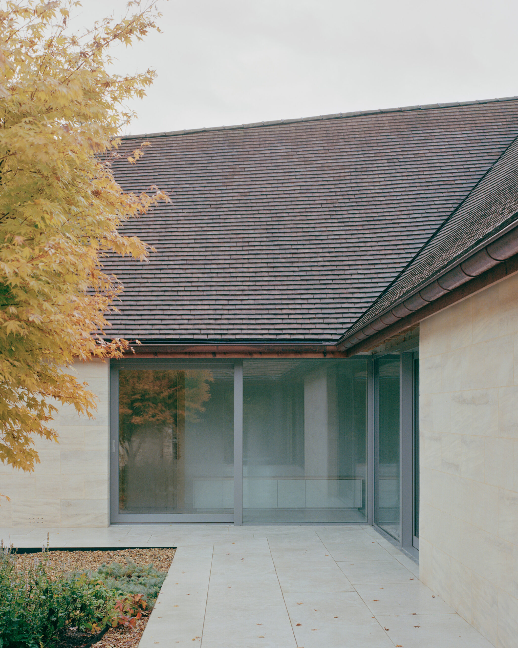 Large floor to ceiling windows on new build